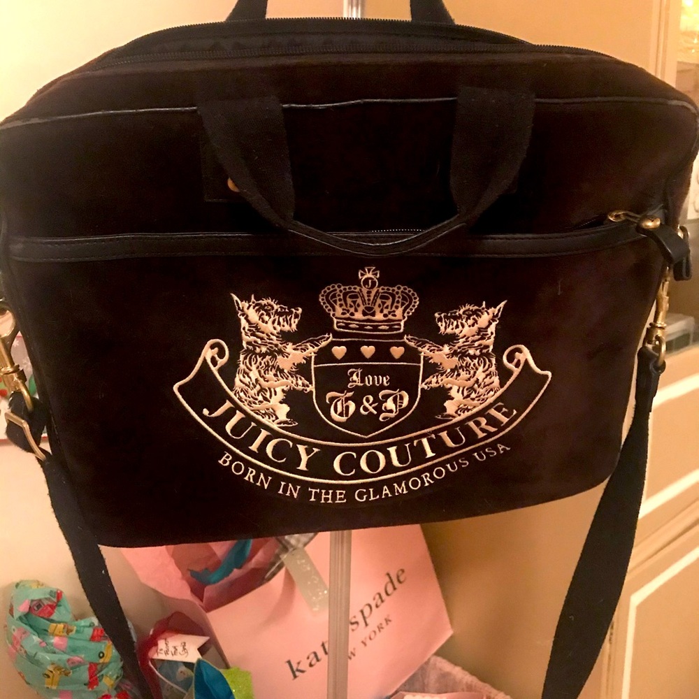 Beautiful Juicy Couture Black Velvet Computer Bag